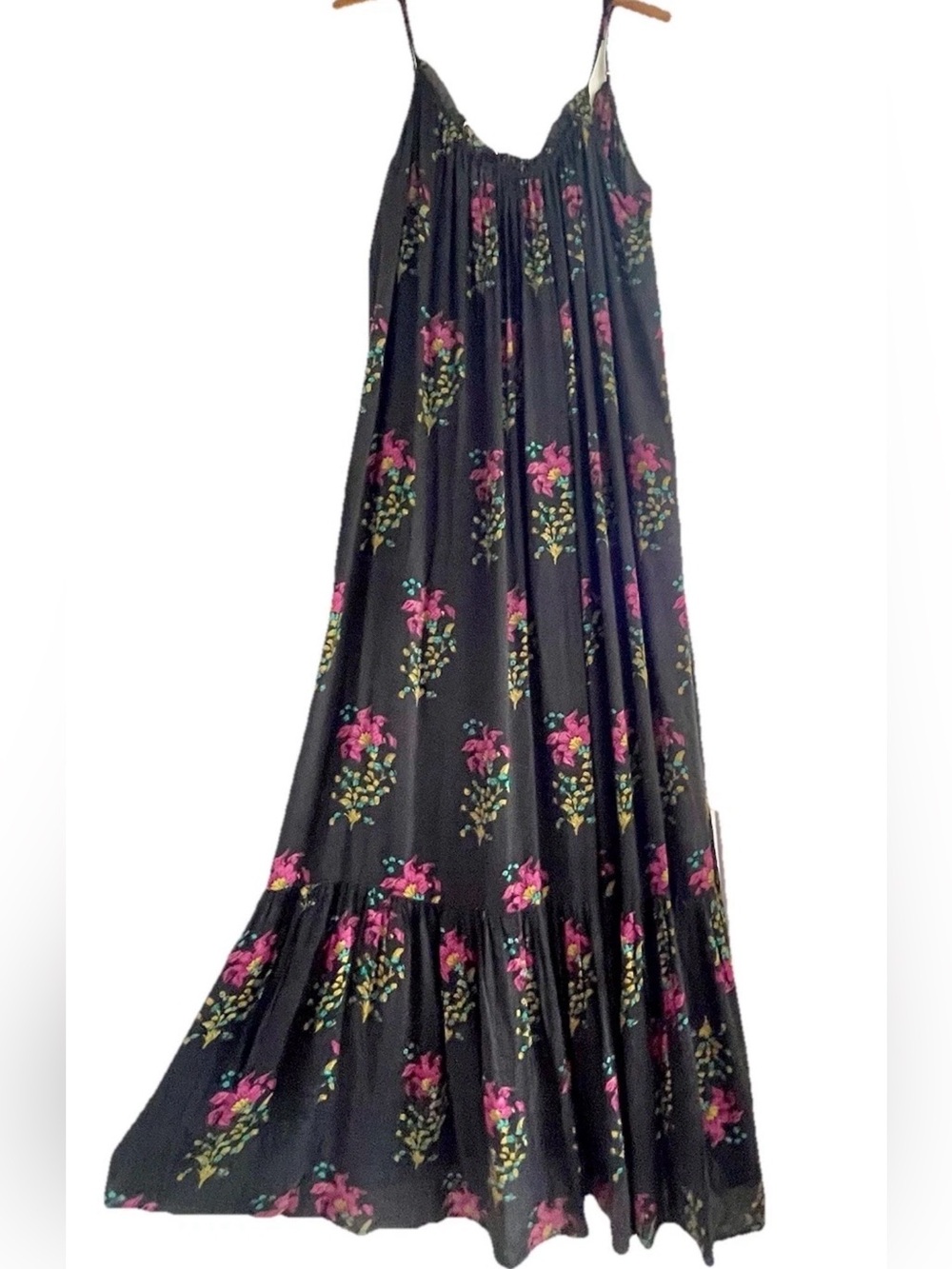 Anthropologie Maxi Dress or Cover-up  Floral Beachy Lounge Sz L-XL Modal Flowy - Picture 8 of 8